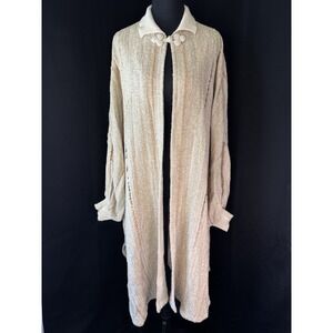 Zonda Nellis Vintage Knit Cardigan 1970s Oversized Cozy Lagenlook Wearable Art M